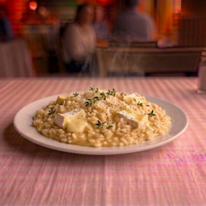 Risotto con prosecco brie e timo