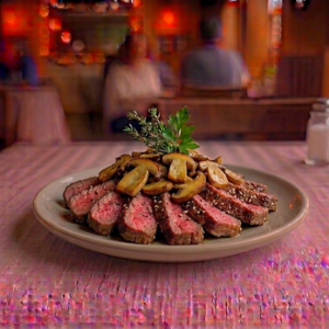 Tagliata di manzo ai funghi